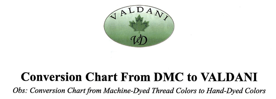 Conversion Chart from DMC to VALDANI