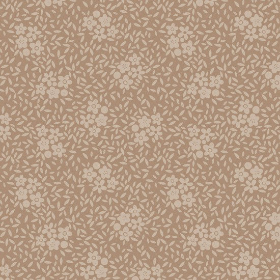 Good Boy and Kitty 81280-5 - tan cotton with tone-on-tone flowers and leaves