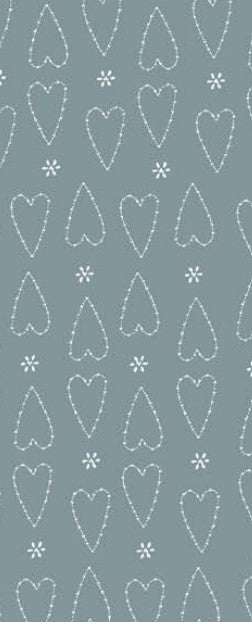 Favourites by Lynette Anderson - 81620-24 - blue cotton fabric with white hearts and tiny daisies