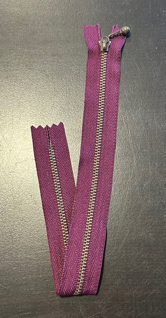 11 1/2" Purple Zipper