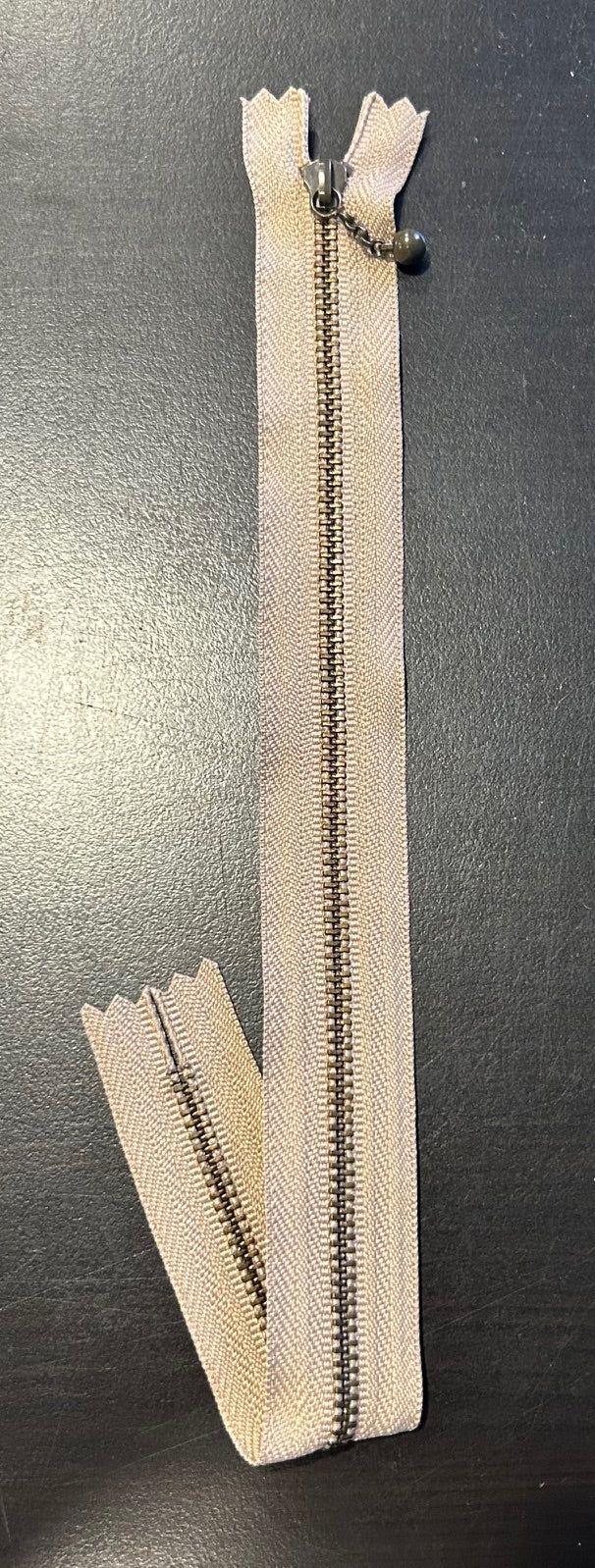 11 1/2" Beige Zipper