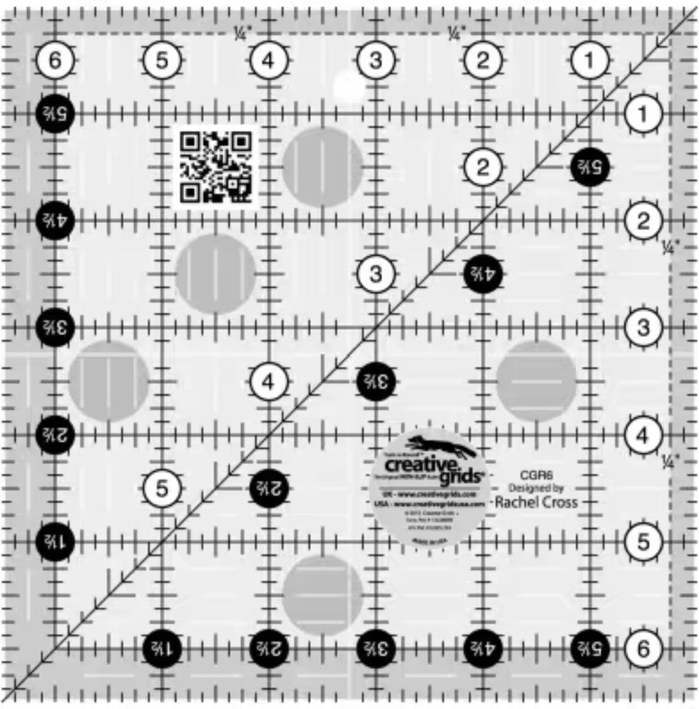 Creative Grids Quilt Ruler 6-1/2in Square