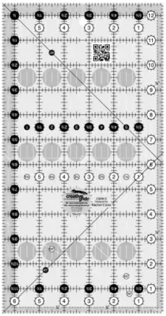 Creative Grids Quilt Ruler 6-1/2in x 12-1/2in