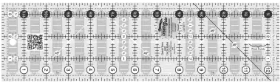 Creative Grids Quick Trim 3-1/2in X 12-1/2in Rectangle Quilt Ruler