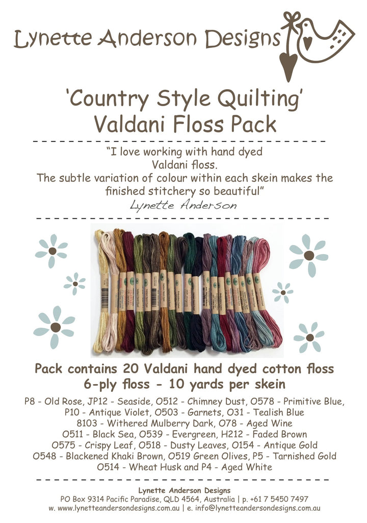 Country Style Quilts - Valdani Embroidery Floss Pack