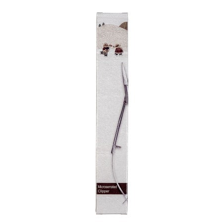 A package of APLIQUICK micro-serrated clipper straight for patchwork applique, showing the tool folded in half with micro-serrated edges visible.