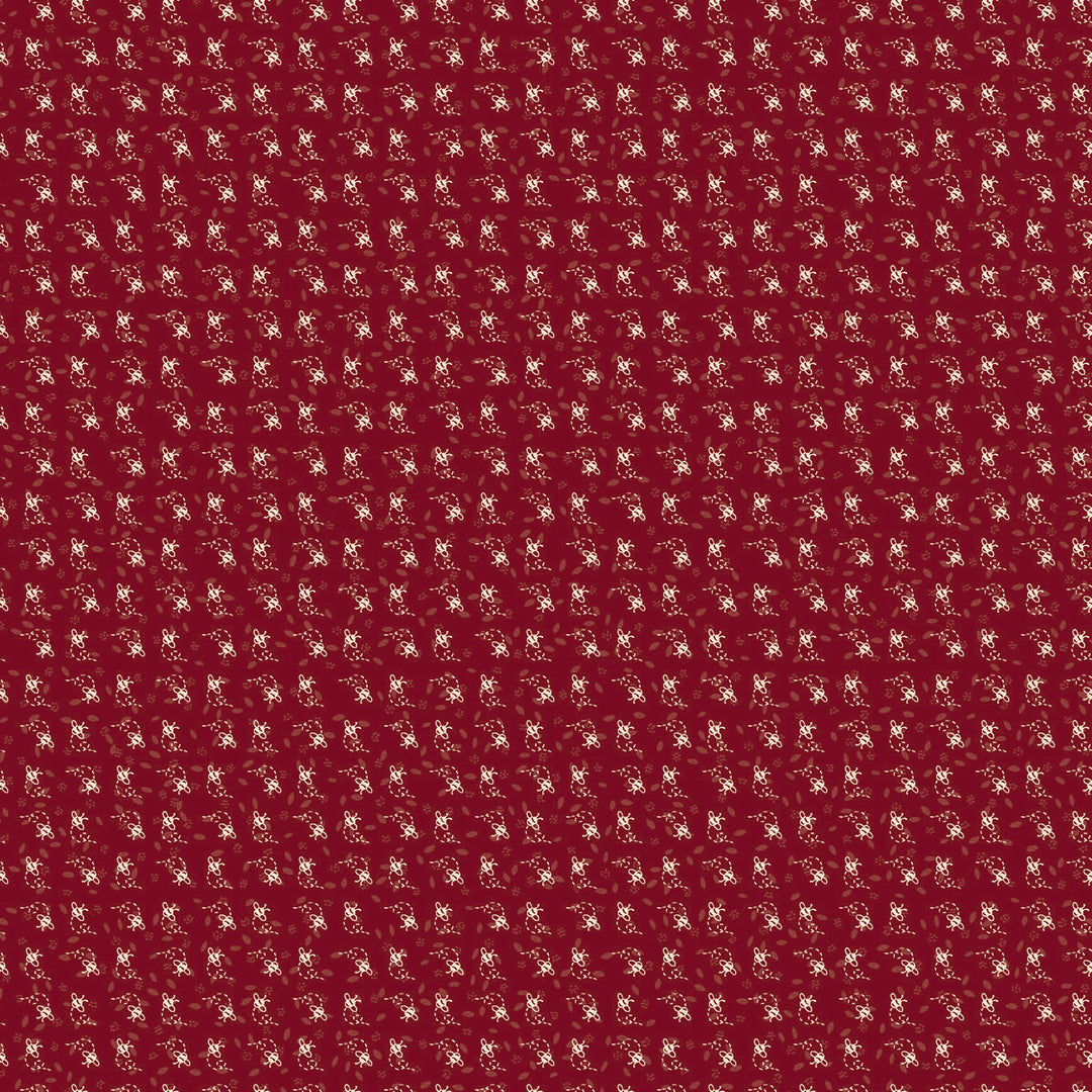 The Colour of Love 80790-7 - Busy Bees - red cotton with tiny white bees