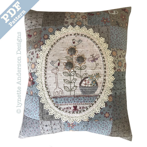 Basket of Flowers Pillow by Lynette Anderson