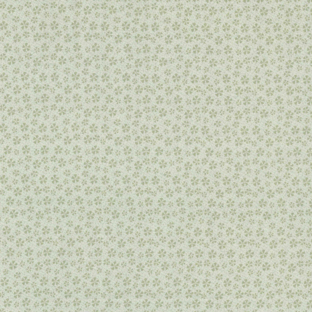 Bedrock Basics - Flower Cream/Green - 80430-1 - light green cotton fabric with tiny flowers