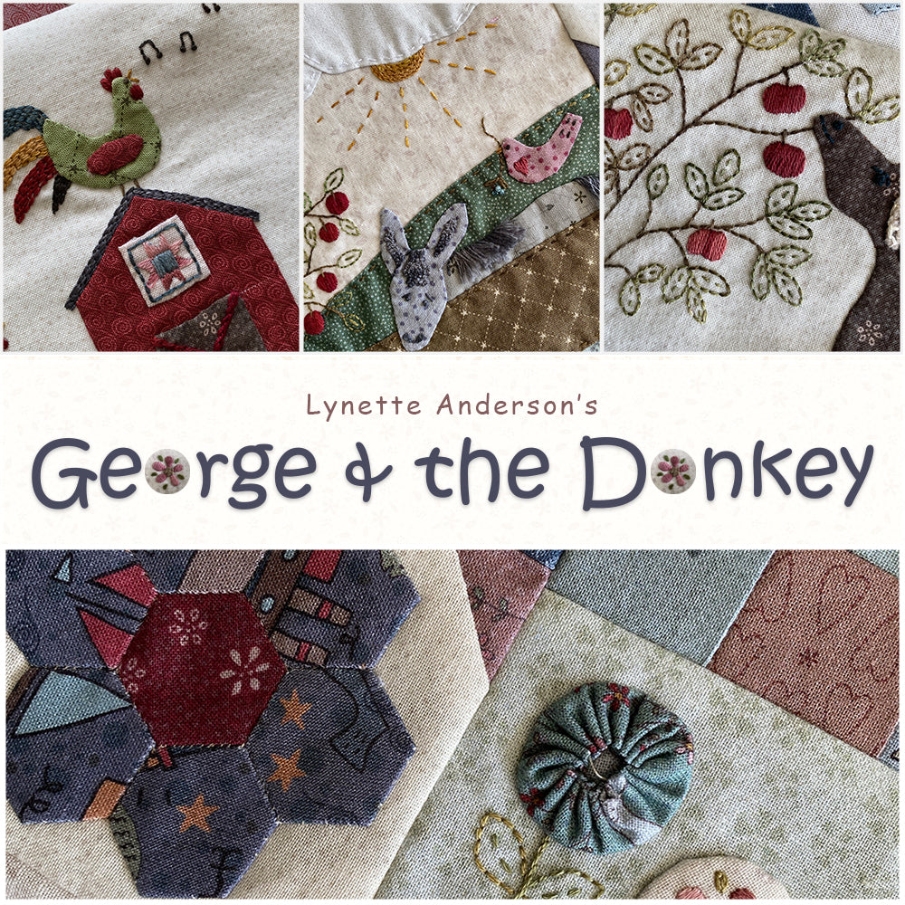 George and the Donkey - 7-Pattern Mystery Quilt - Valdani Embroidery Floss Kit