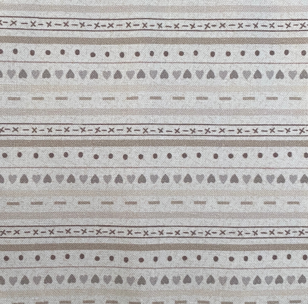 Peace and Joy 80620-21 Stripe - cream cotton fabric with tan, gray and ecru stripes