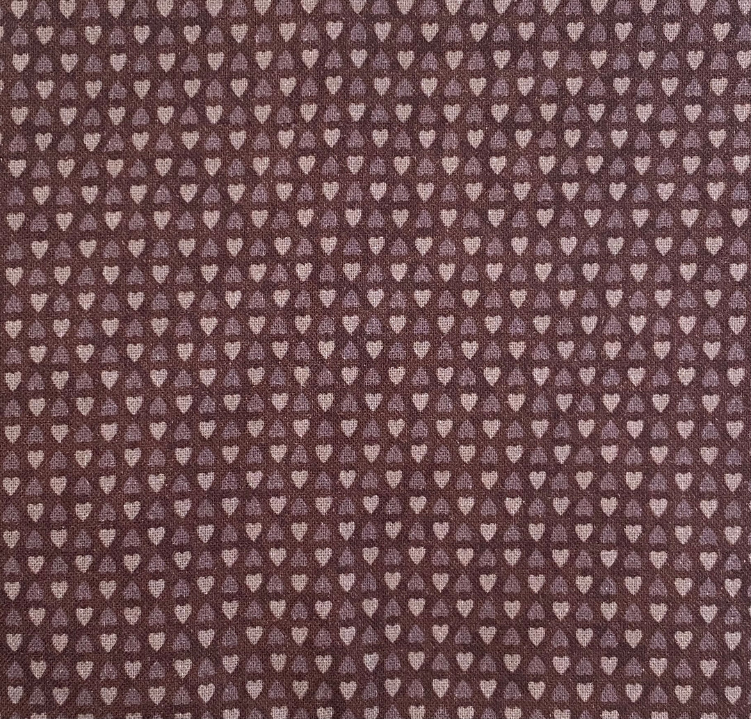 Peace and Joy 80620-22 Sweetheart - burgundy fabric with tone-on-tone hearts