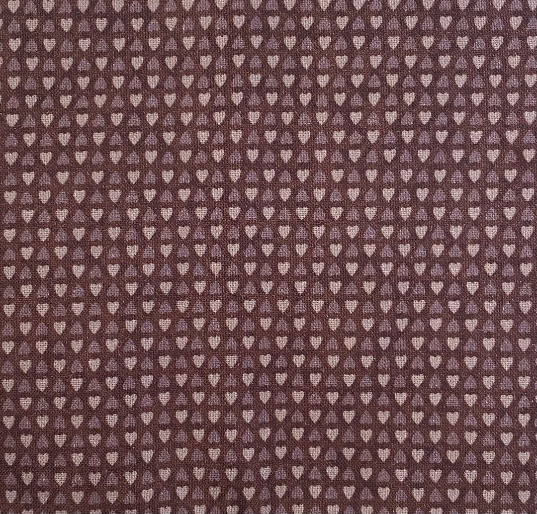 Peace and Joy 80620-22 Sweetheart - burgundy fabric with tone-on-tone hearts