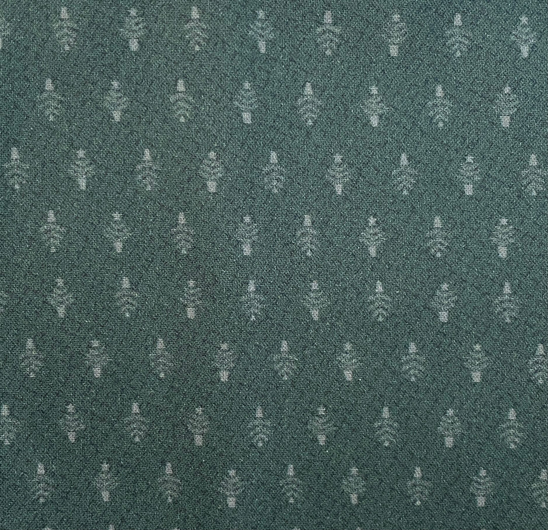 Peace and Joy 80620-5 Little Trees - green cotton fabric with tiny tone-on-tone Christmas trees