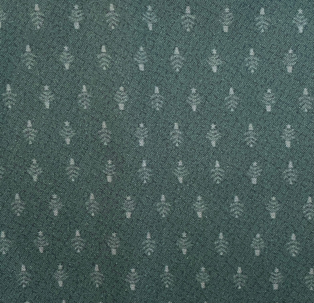 Peace and Joy 80620-5 Little Trees - green cotton fabric with tiny tone-on-tone Christmas trees