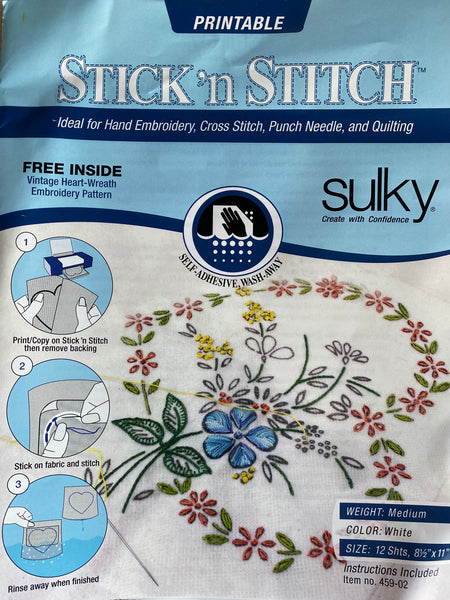 Stick 'n Stitch™ - 8 1/2'' x 11'' - 12 Printable Sheets