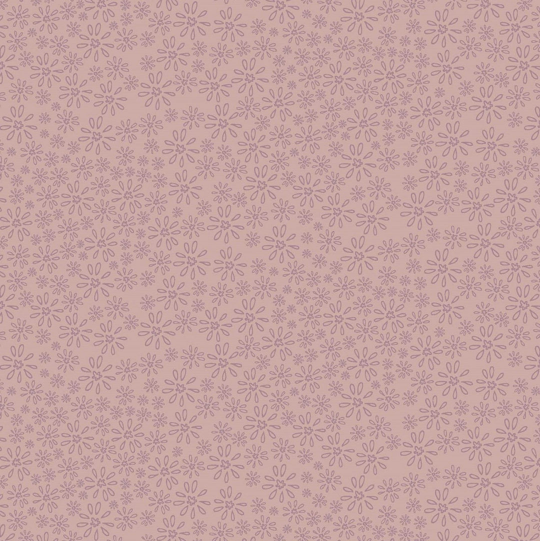 Garden Of Flowers 80870-21 - pink cotton fabric with tone-on-tone daisies