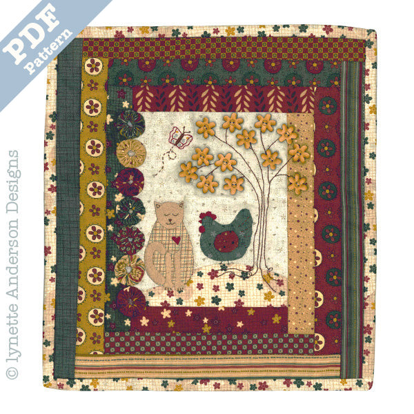 The Cat and the Hen Mini Quilt by Lynette Anderson