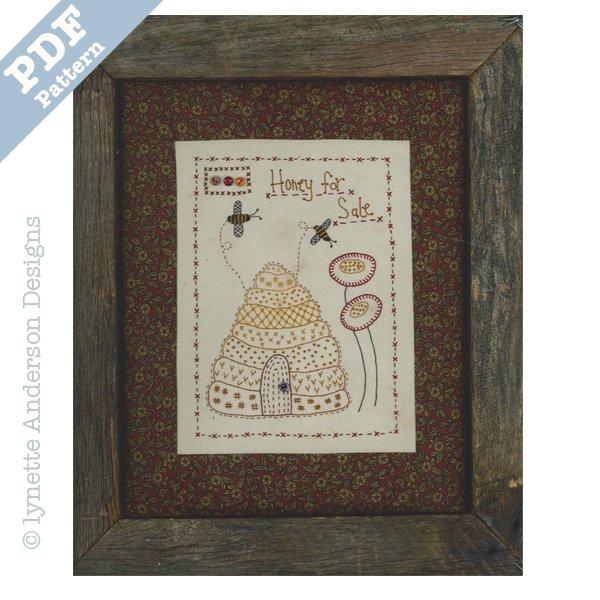 Honey For Sale Stitchery by Lynette Anderson