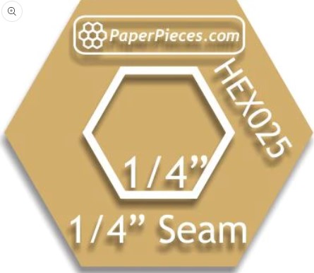 1/4" Hexagon Acrylic Template