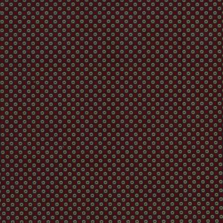 Highland - Twin Flowers - Dark Cherry - 2542-001 - dark red cotton fabric with green stars in ecru circles in checkered formation