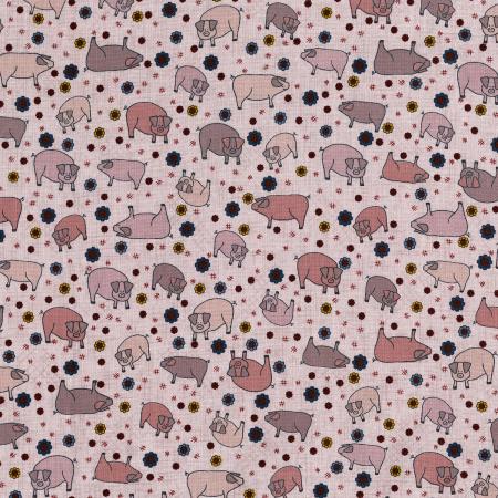 High Meadow Farm - Pig in Mud Clay 3043-001 - Fat Quarter