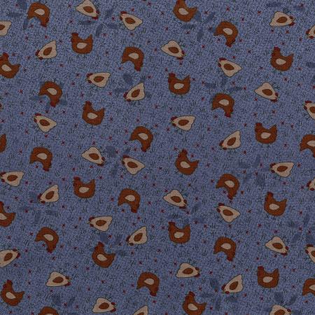 High Meadow Farm - Hens in the Yard Denim 3044-002 - Fat Quarter