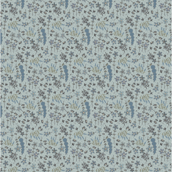 Something Borrowed, Something Blue - 8111011 - light blue cotton fabric with small wildflowers scattered over 