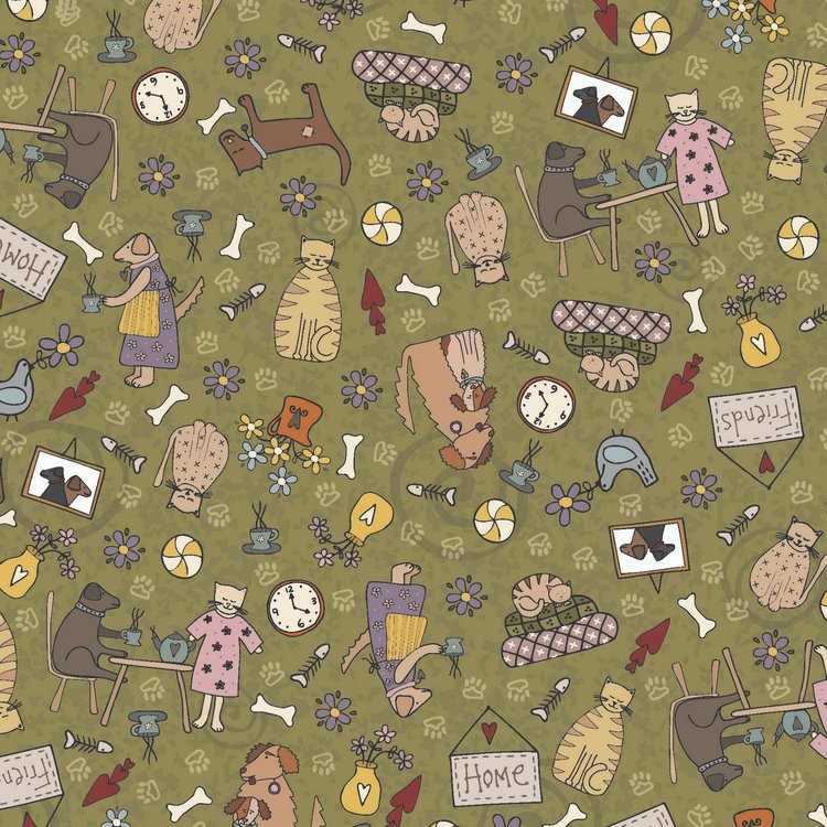 Good Boy and Kitty 81280-1 - Fat Quarter