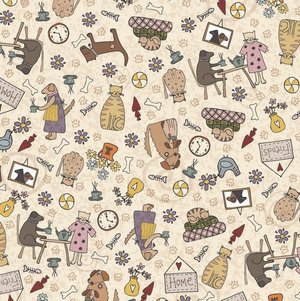 Good Boy and Kitty 81280-2 - Fat Quarter