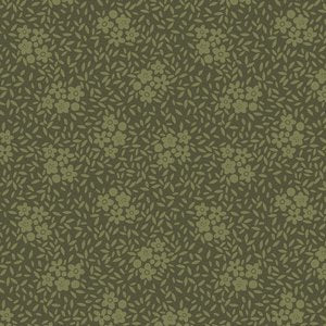 Good Boy and Kitty 81280-8 - green cotton with tone-on-tone flowers and leaves