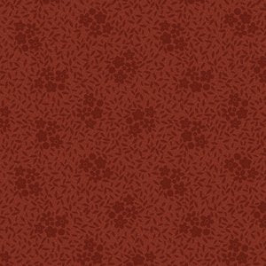 Good Boy and Kitty 81280-9 - rust cotton with tone-on-tone flowers and leaves