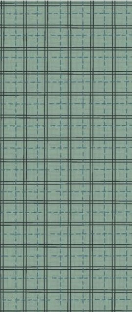 Favourites by Lynette Anderson - 81620-18 - teal cotton fabric with blue dotted grid and green plaid