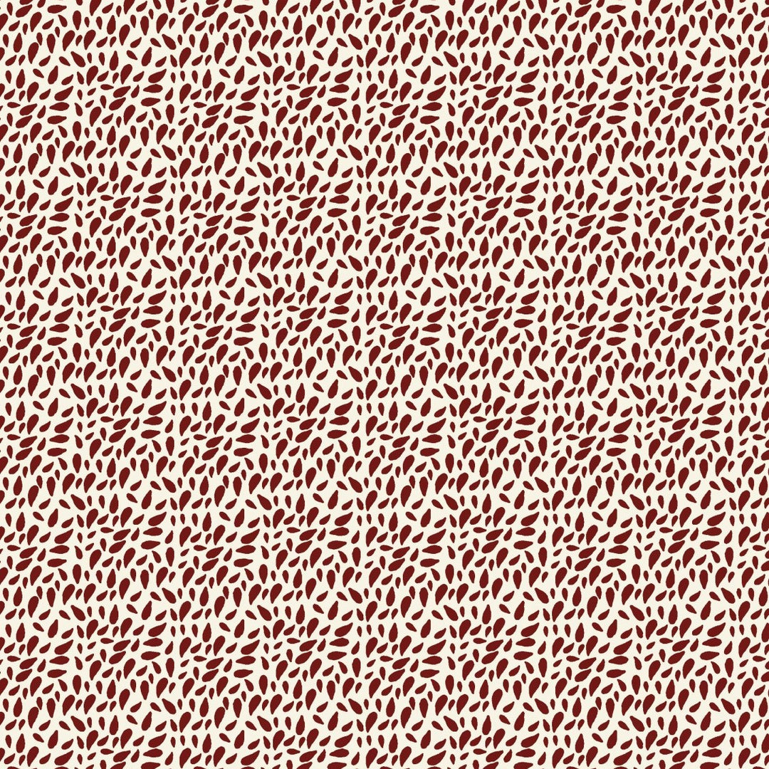 Red Velvet 81700-2 - white cotton with red scattered leaves