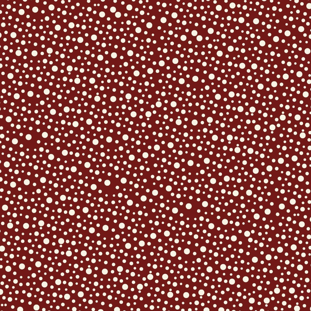 Red Velvet 81700-4 - red cotton with various sized white dots