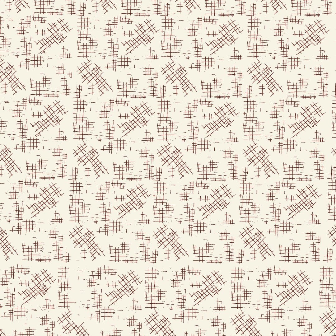Red Velvet 81700-8 - white cotton with red grids scattered over