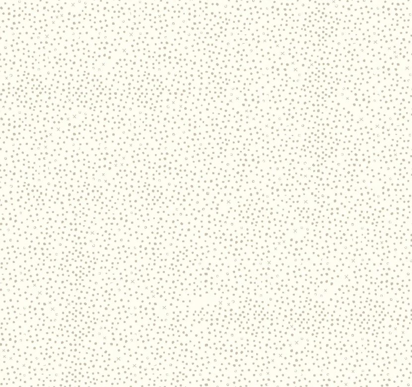 White background with gray polka dots