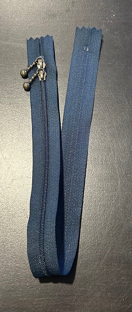 15 1/2" Mixed Double Ended Zipper - Navy Blue