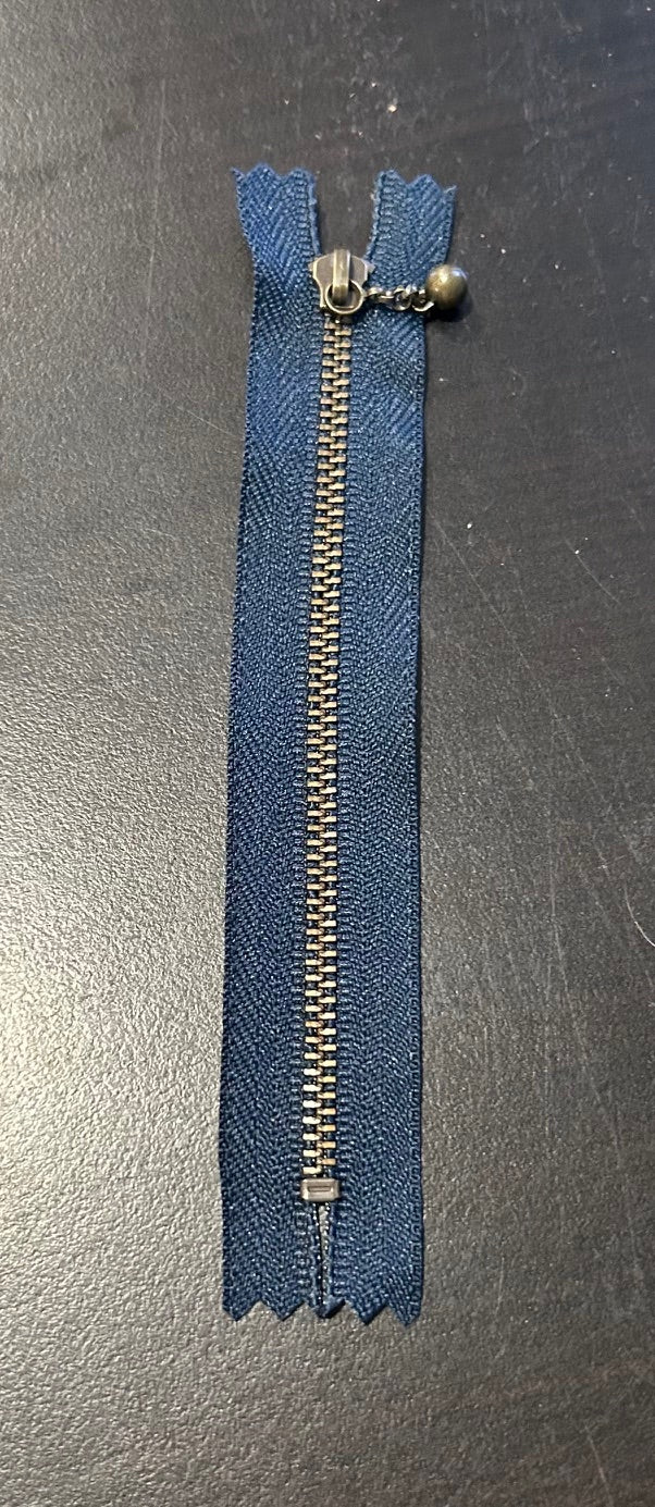5" Navy Blue Zipper
