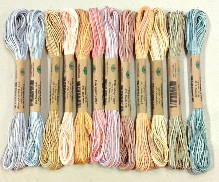 Muddy Monet- 12 skeins of 6-strand Valdani Embroidery Floss 