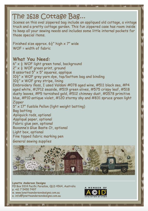 The 1618 Cottage Bag Kit