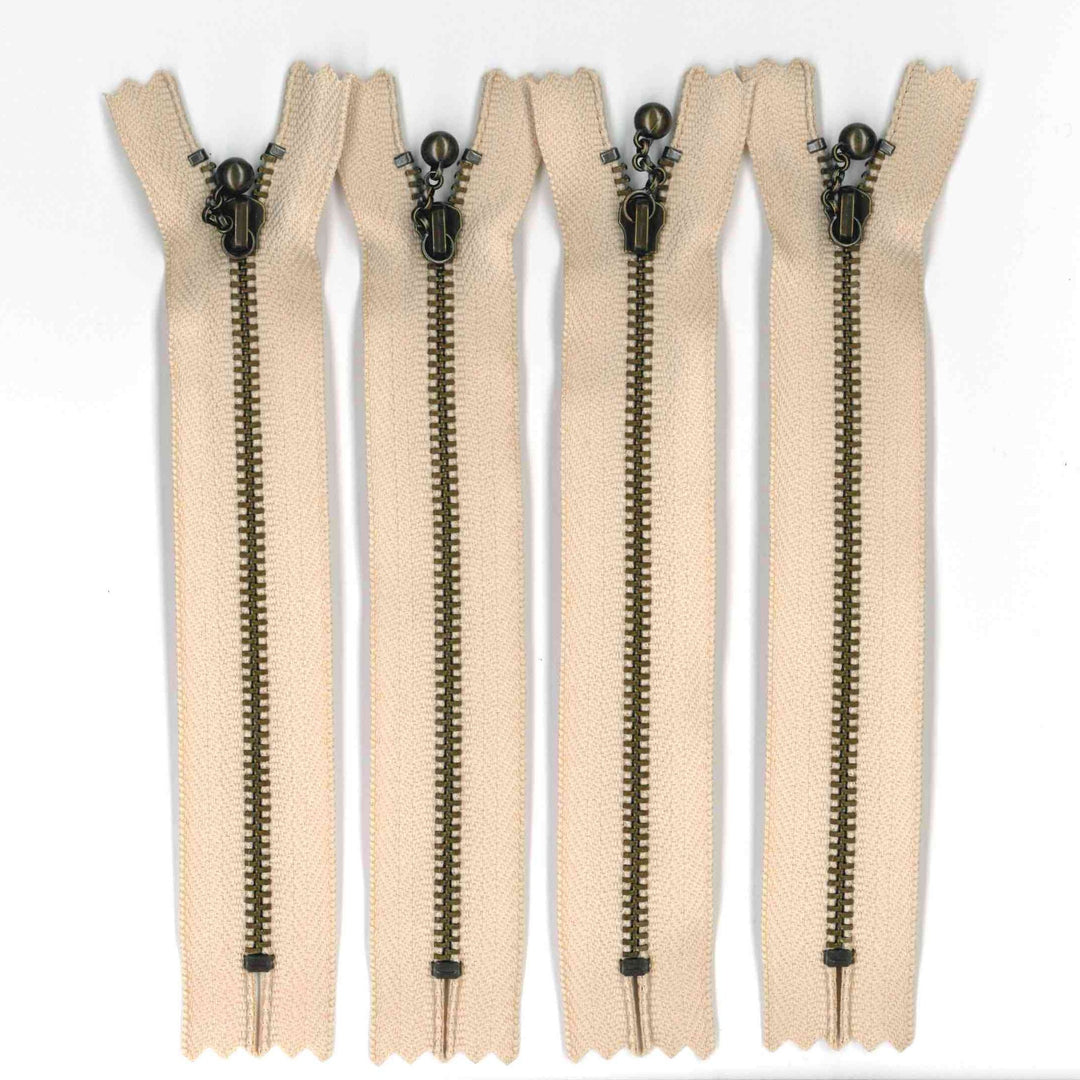 4 5" Light Beige Zippers