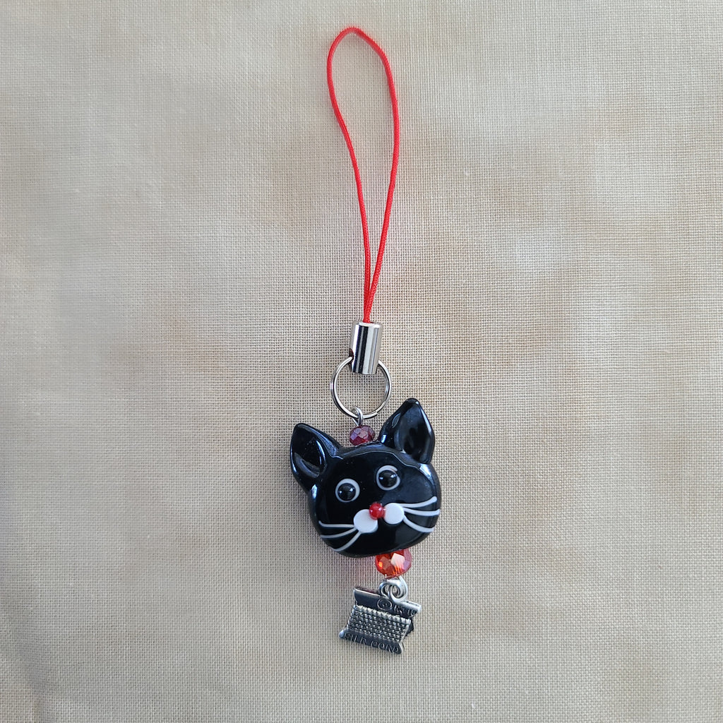 Scissor Charm - Black Cat Face