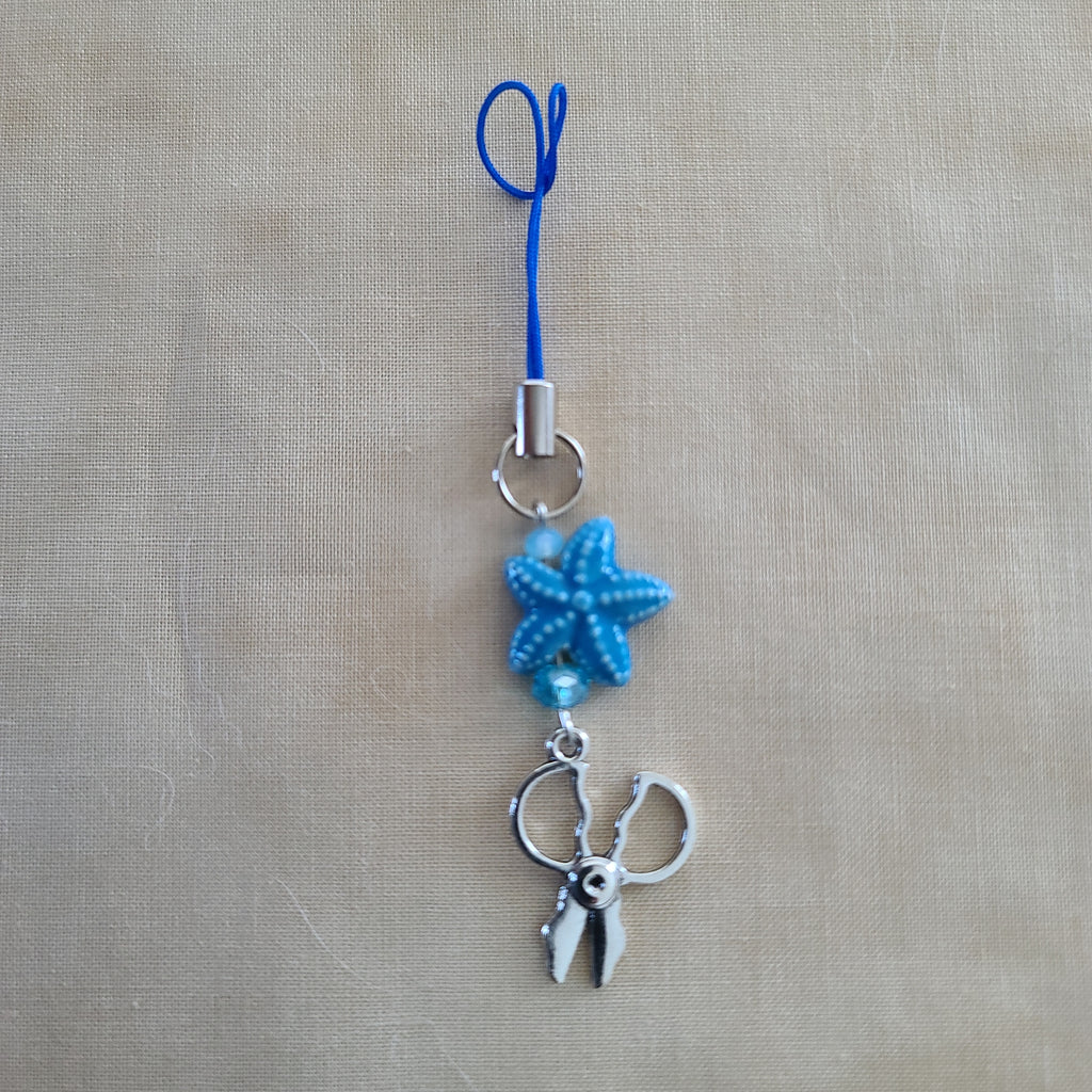Scissor Charm - Blue Starfish