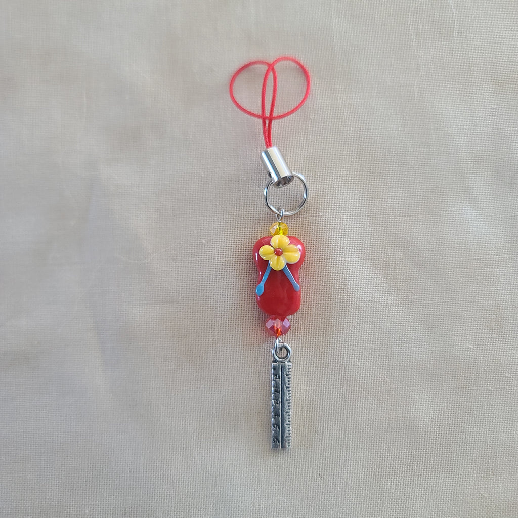 Scissor Charm - Red Flip Flop Sandal