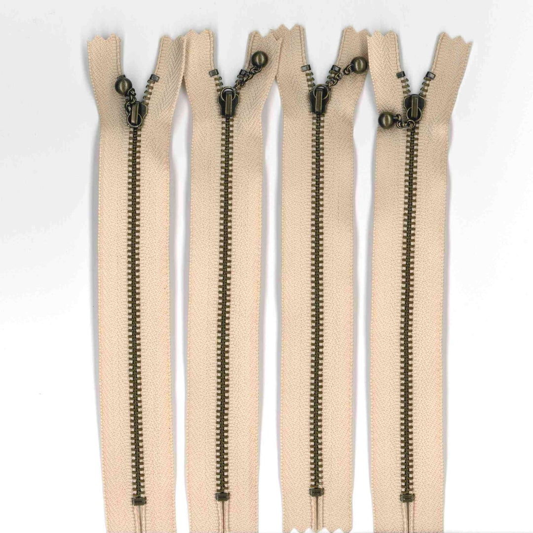 4-5 1/2" Beige Zippers