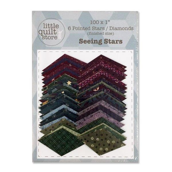 Fabric 6 Pointed Stars/ Diamonds - laser cut 1" - 'Seeing Stars'