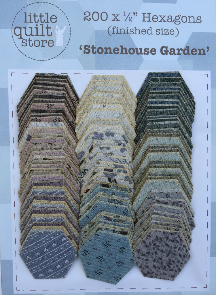 Fabric Hexagon - 1/2" laser cut - Stonehouse Garden