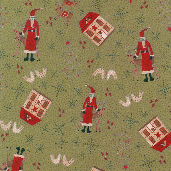 Scandinavian Christmas II - 706908-60 Snowman and Houses Fat Quarter