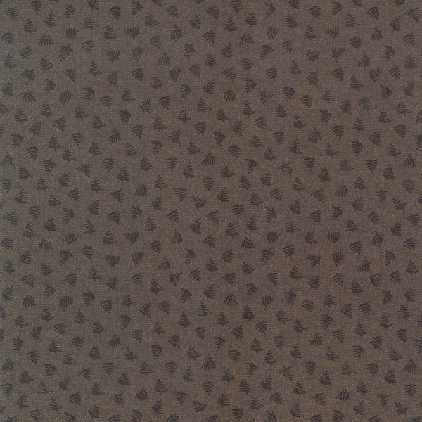 Scandinavian Christmas II - 706914-80 Trees - gray cotton fabric with small black Christmas trees all over